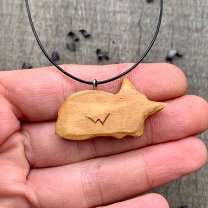 Sleeping Fox Wood Pendant