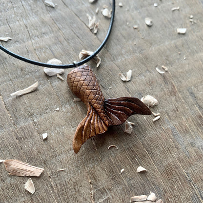 Siren's Tail Walnut Wood Pendant