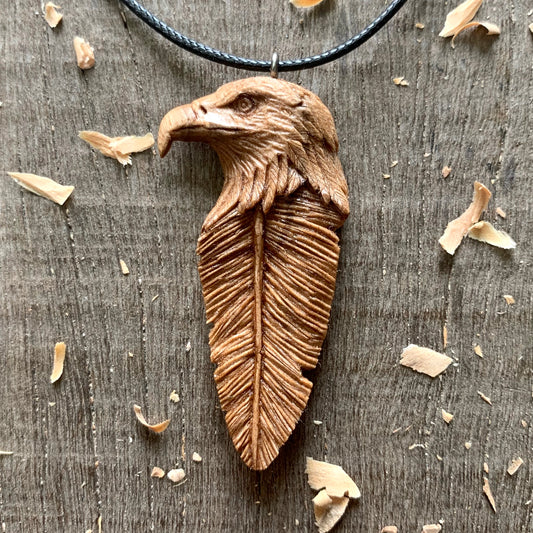 Eagle Head-Feather Pendant