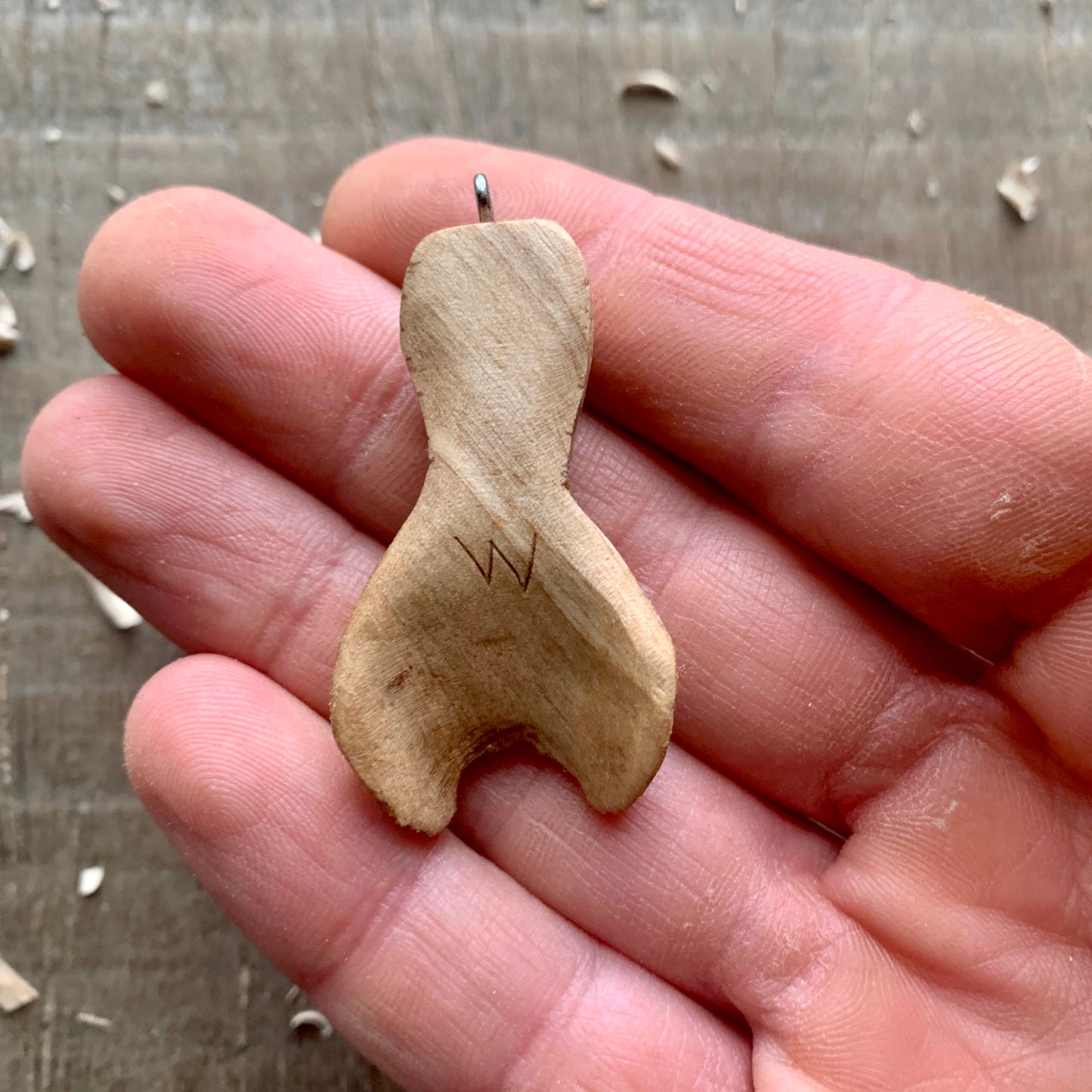 Mermaid Tail Walnut Wood Pendant