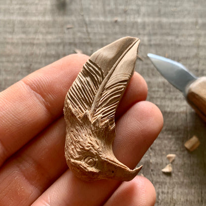 Hawk Head-Feather Pendant