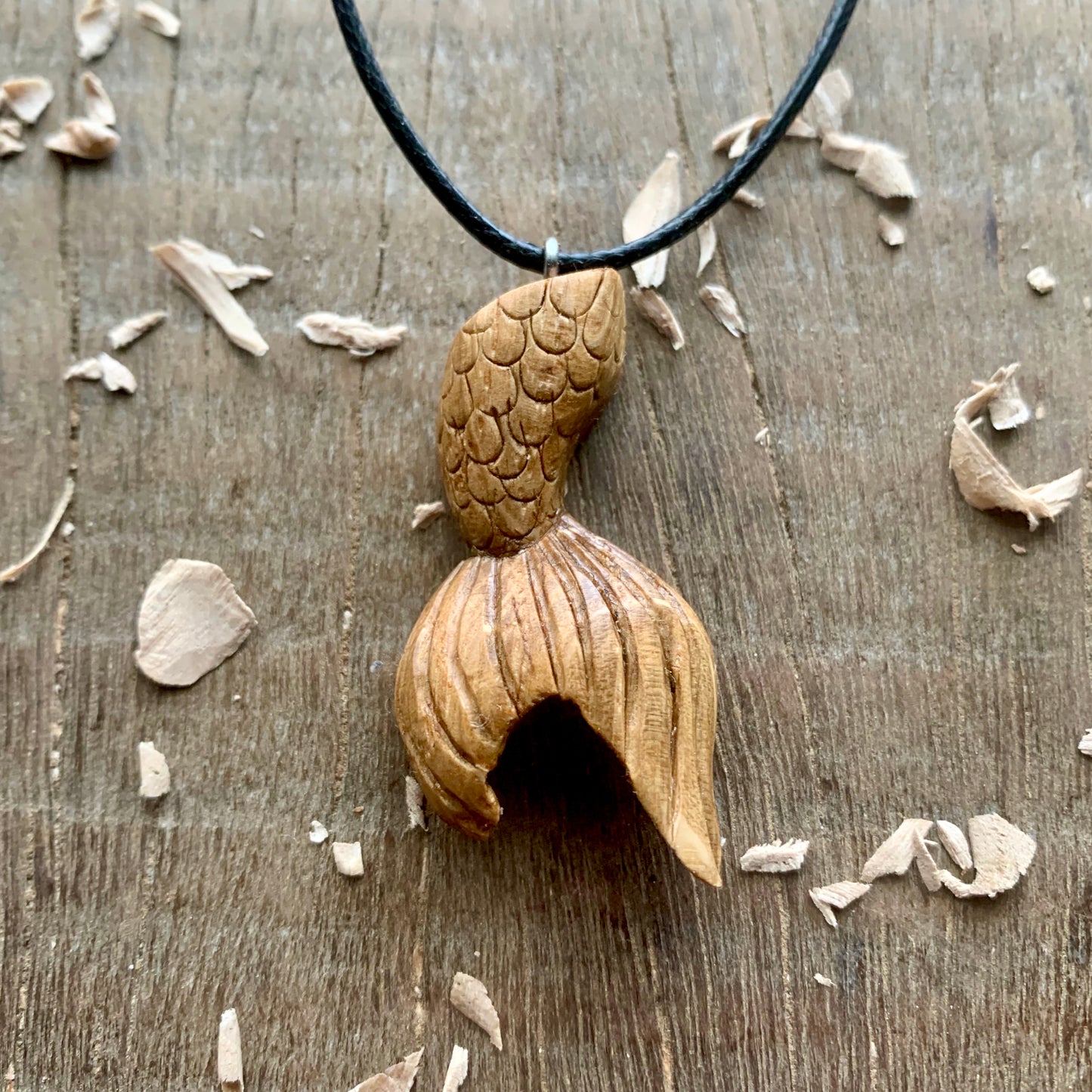 Siren's Tail Oak Wooden Pendant