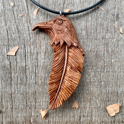 Hawk Head-Feather Pendant