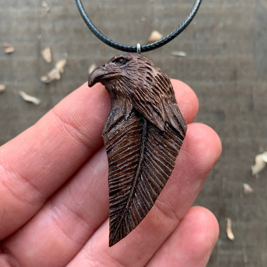 Eagle Head-Feather Pendant