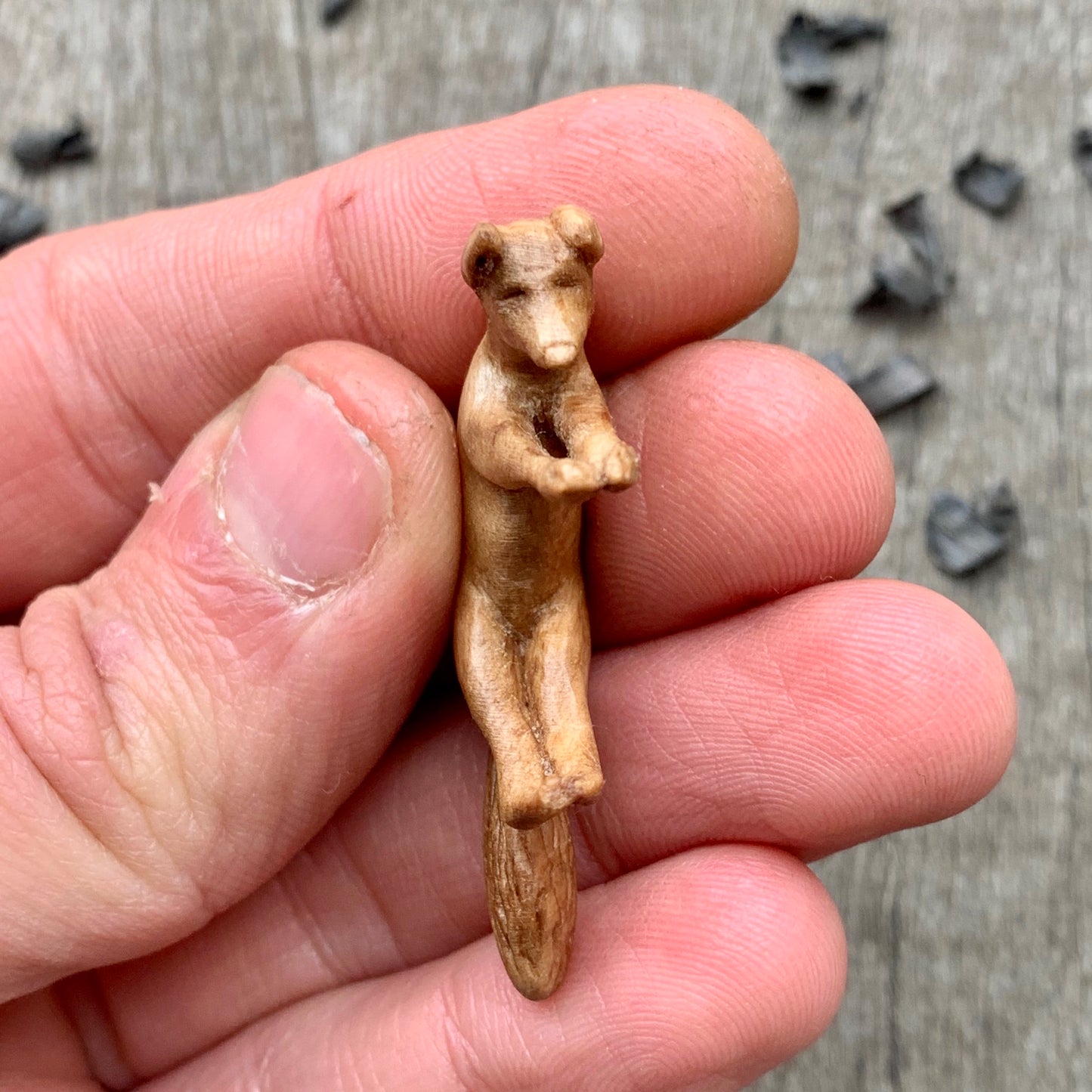 Hand Carved Fox Necklace, Walnut Wood Pendant