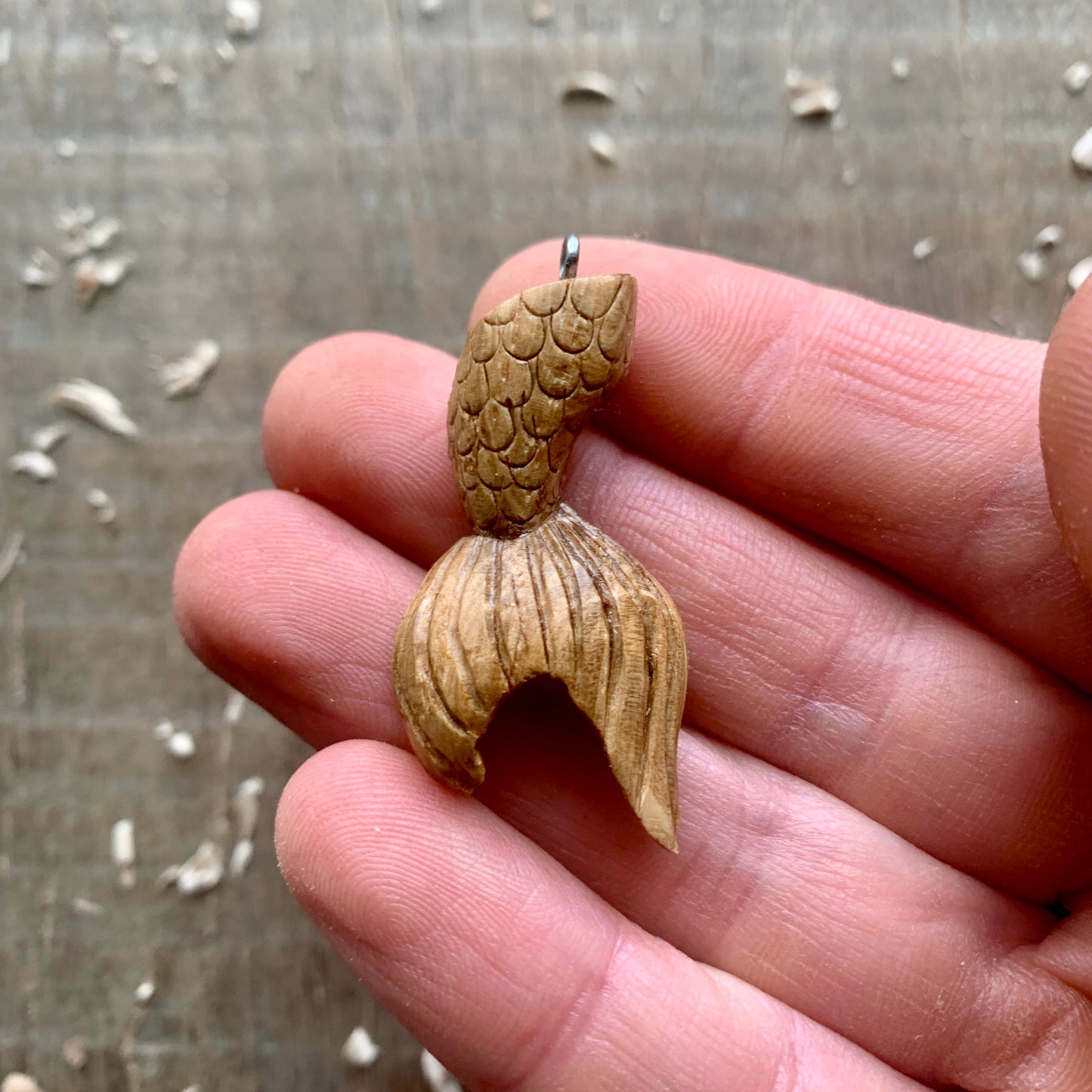 Siren's Tail Oak Wooden Pendant