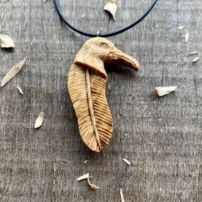 Seagull Head-Feather Pendant