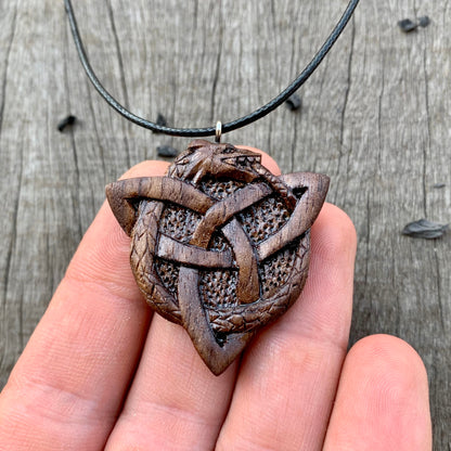 Uroboro Dragon Triquetra Pendant