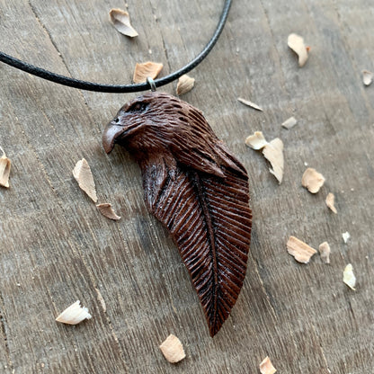 Eagle Head-Feather Pendant