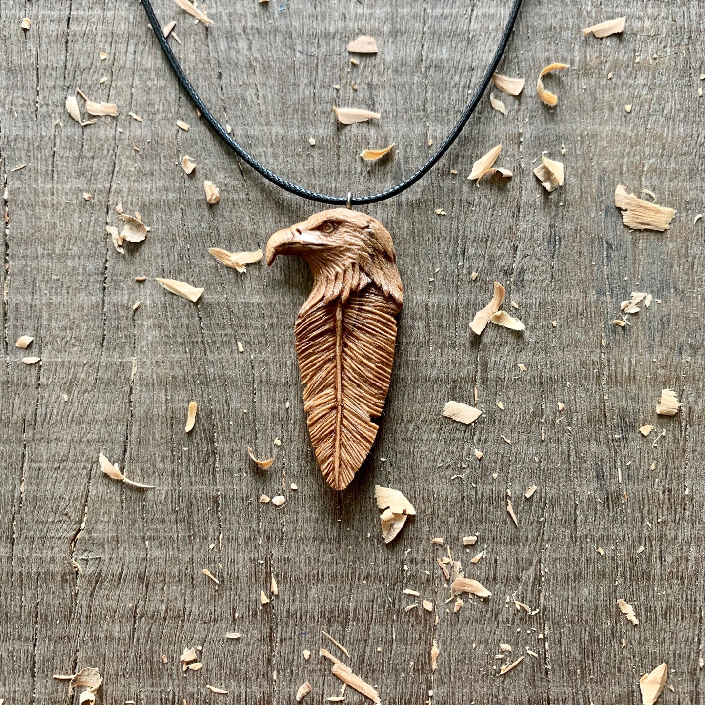 Eagle Head-Feather Pendant