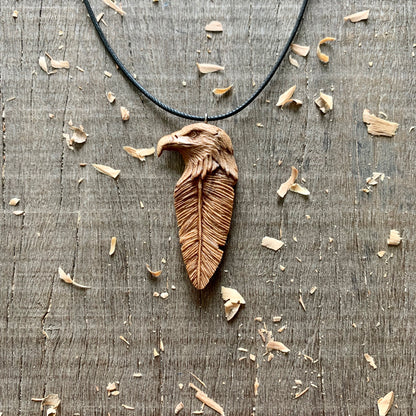 Eagle Head-Feather Pendant