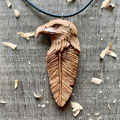 Eagle Head-Feather Pendant