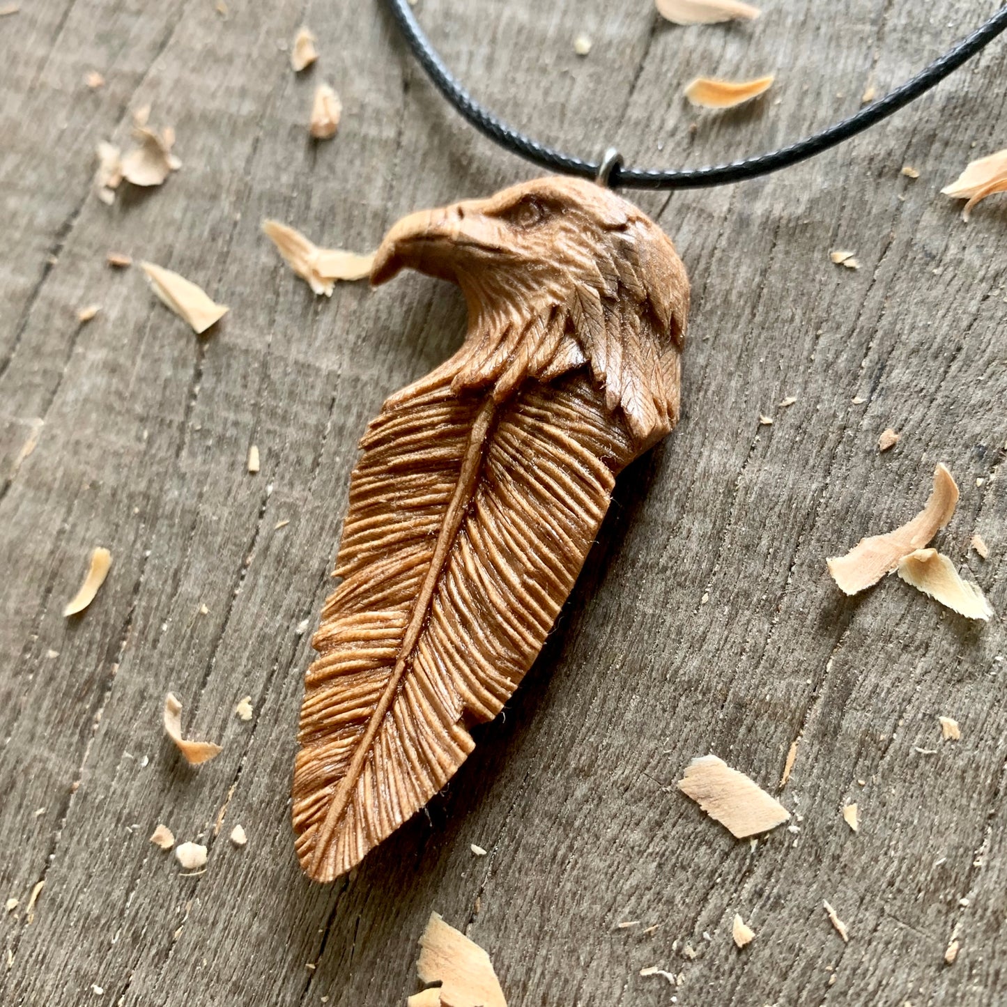 Eagle Head-Feather Pendant