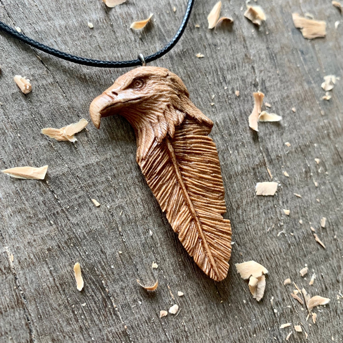 Eagle Head-Feather Pendant