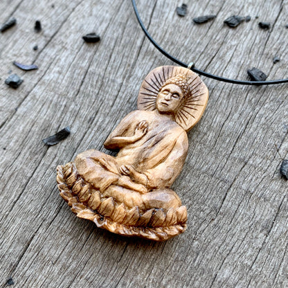 Hand Carved Buddha Pendant