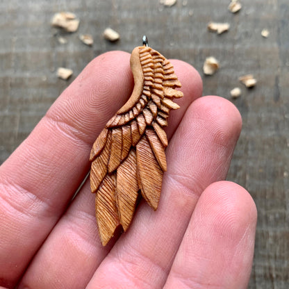 Angel's Wing Plum Wood Pendant