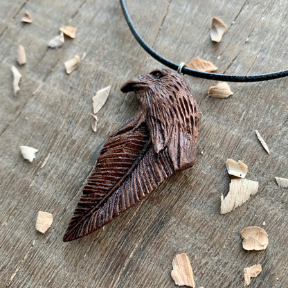 Eagle Head-Feather Pendant