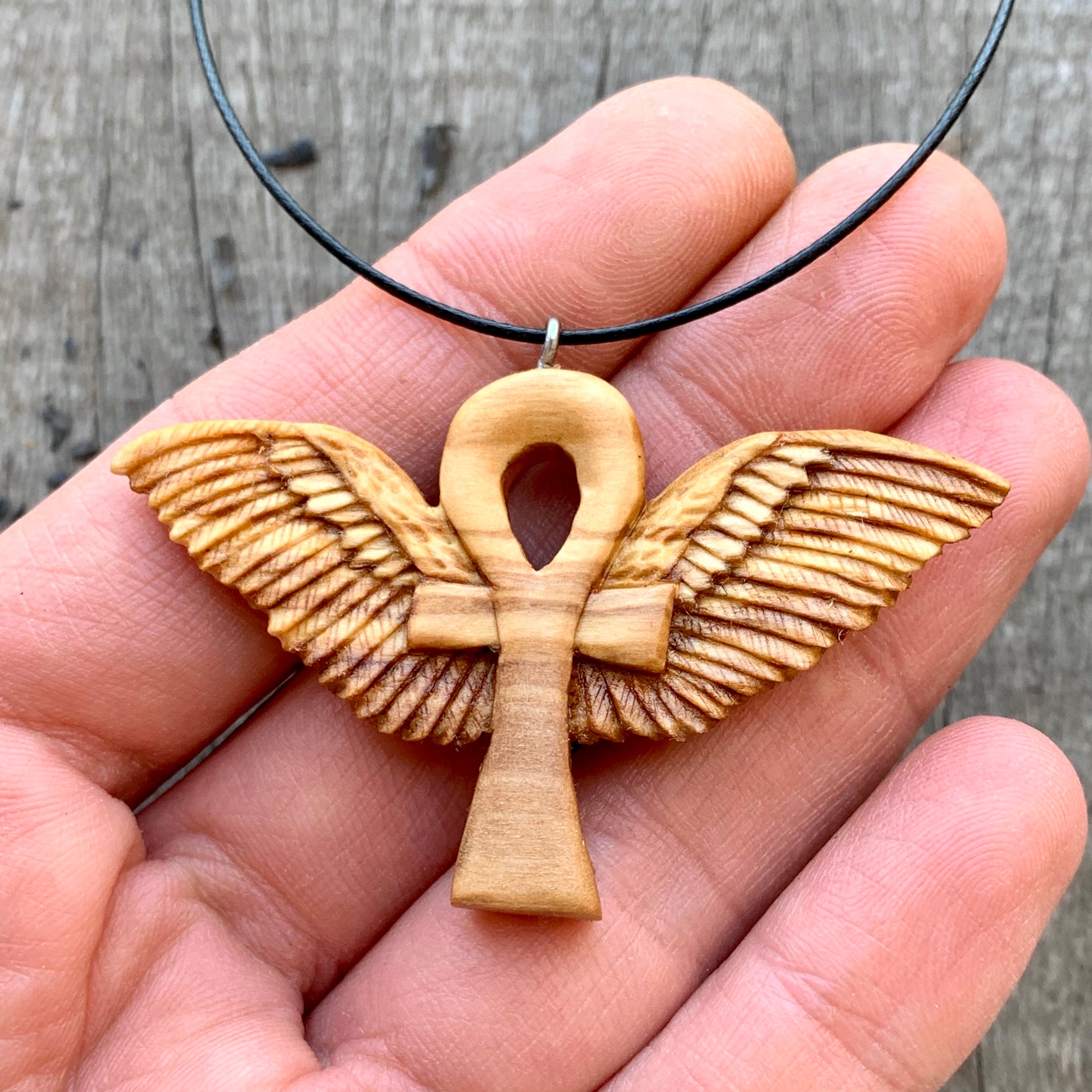 Wooden hot sale ankh necklace