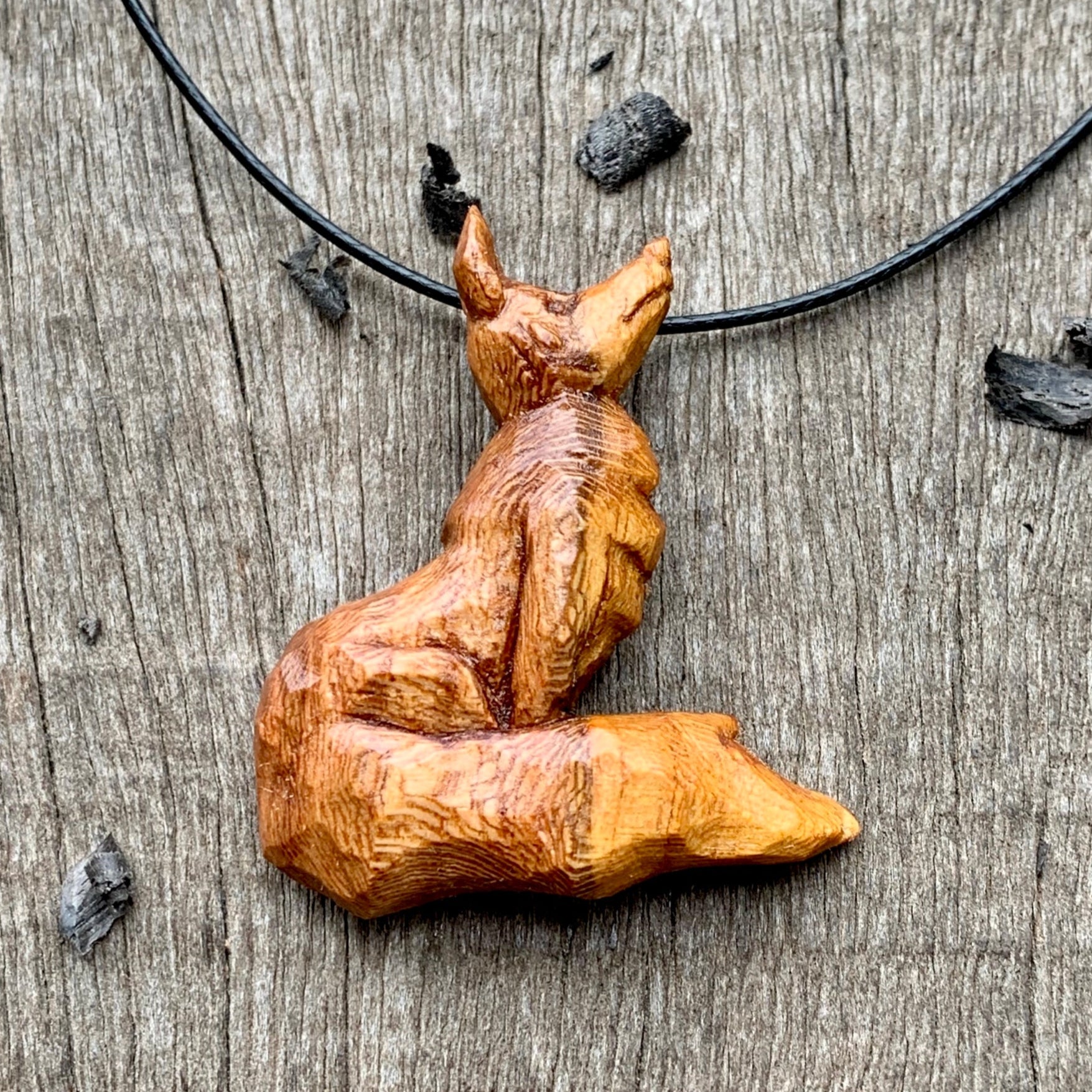 Wooden clearance fox necklace