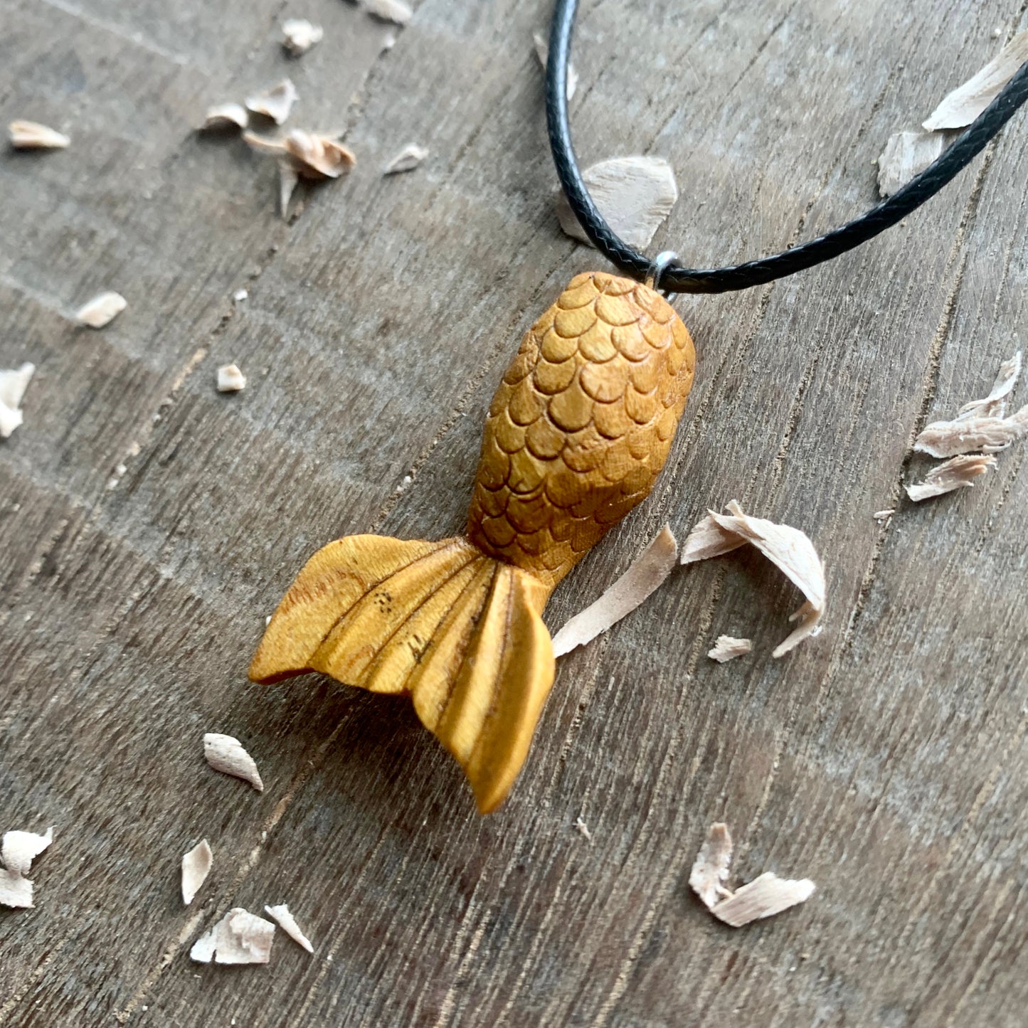 Siren's Tail Mulberry Wood Pendant