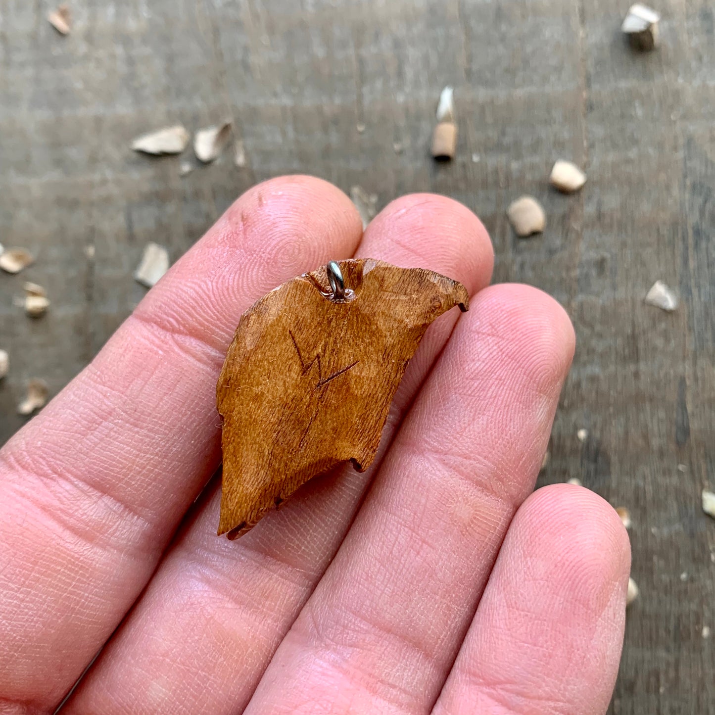 Hawk’s Head Almond Wood Pendant