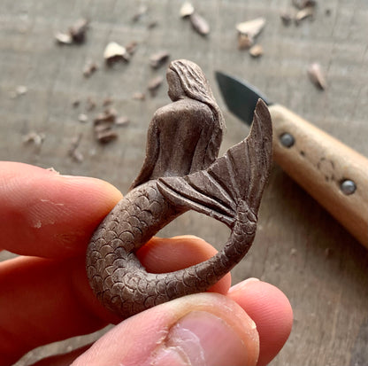 Siren Walnut Wooden Pendant