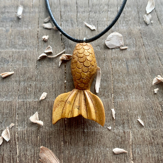 Siren's Tail Mulberry Wood Pendant