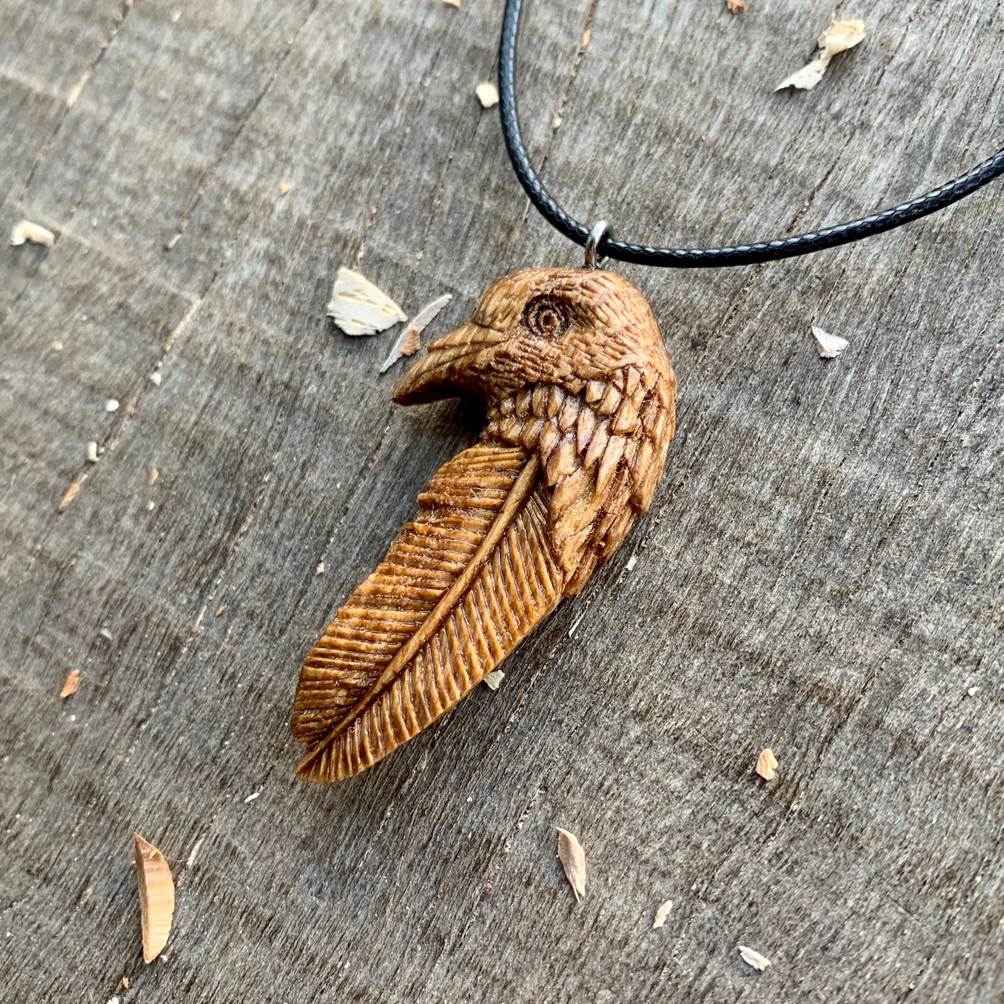 Pigeon Head-Feather Pendant