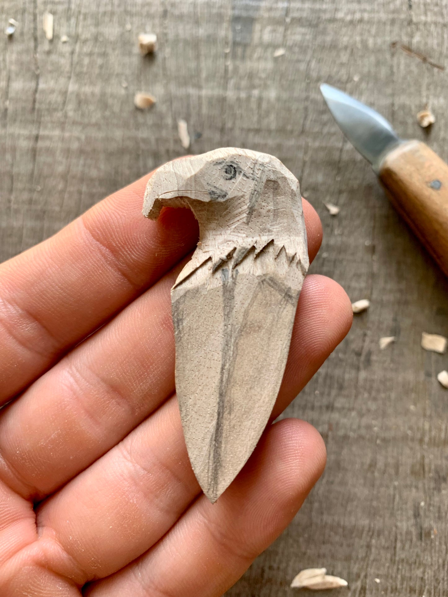 Eagle Head-Feather Pendant