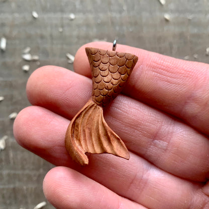 Siren's Tail Apricot Wood Pendant