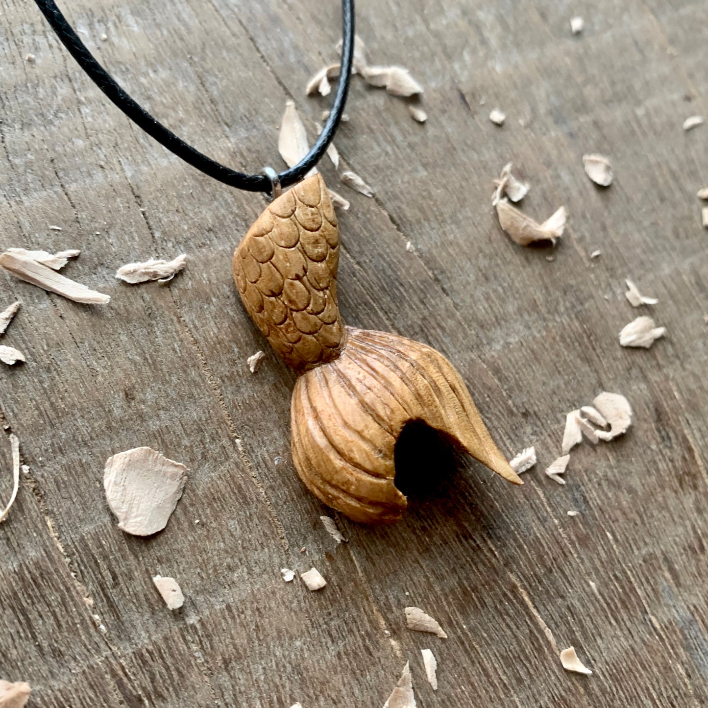 Siren's Tail Oak Wooden Pendant