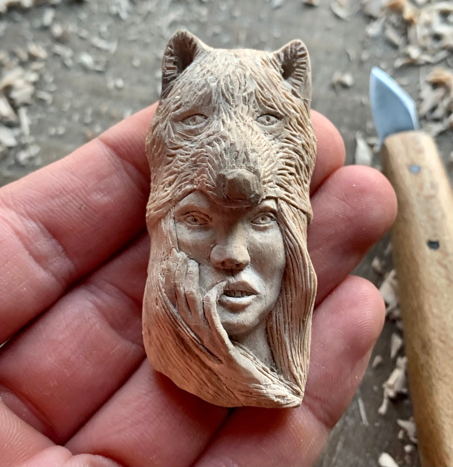 Girl And Wolf Pendant