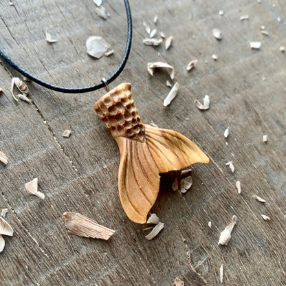 Mermaid Tail Olive Wood Pendant