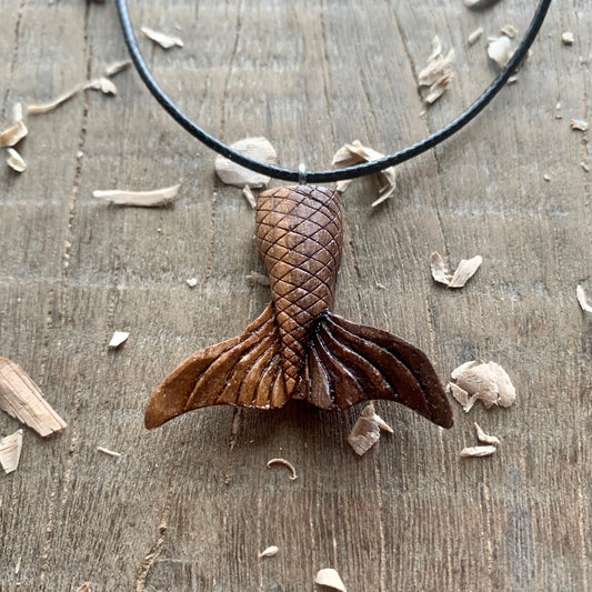 Siren's Tail Walnut Wood Pendant