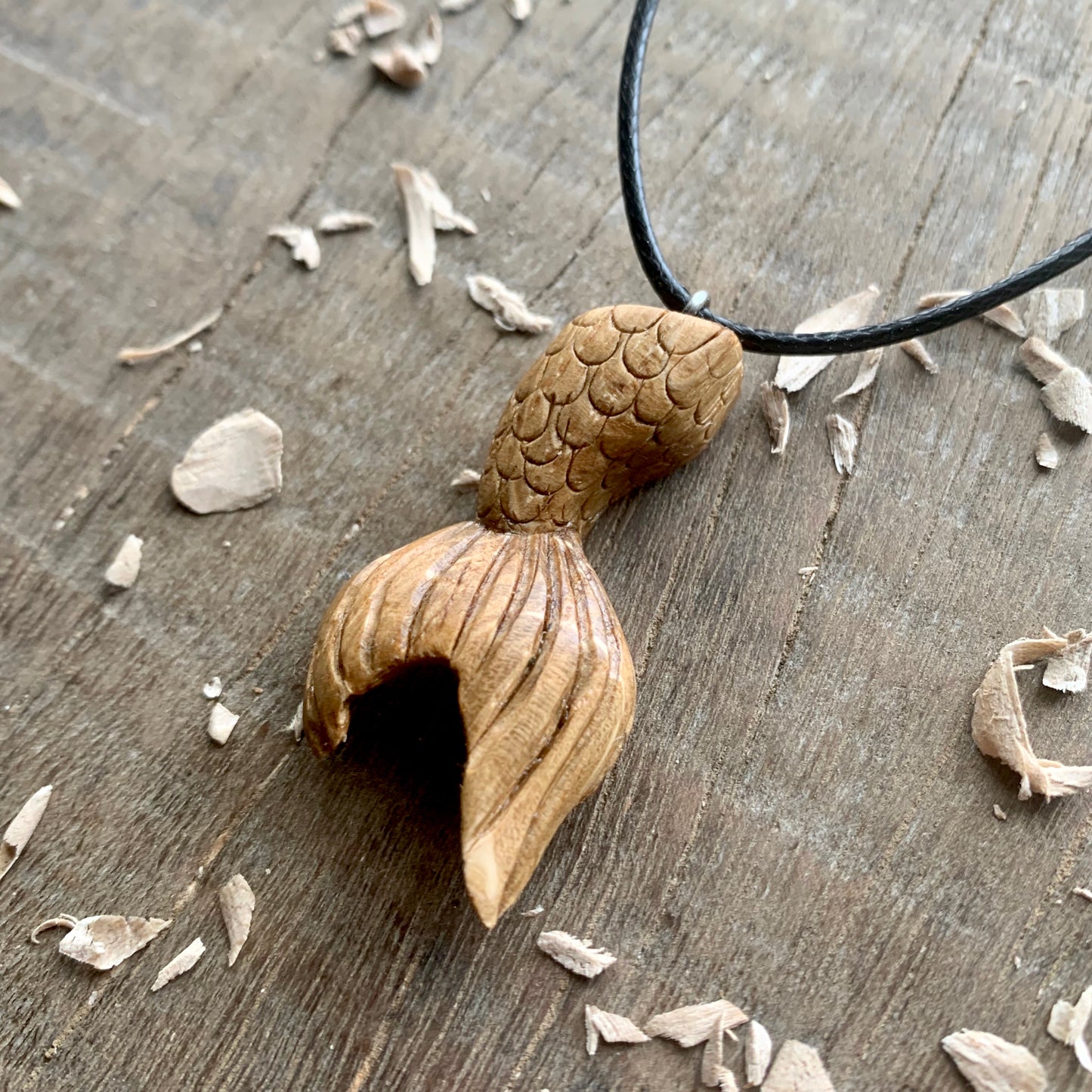 Siren's Tail Oak Wooden Pendant