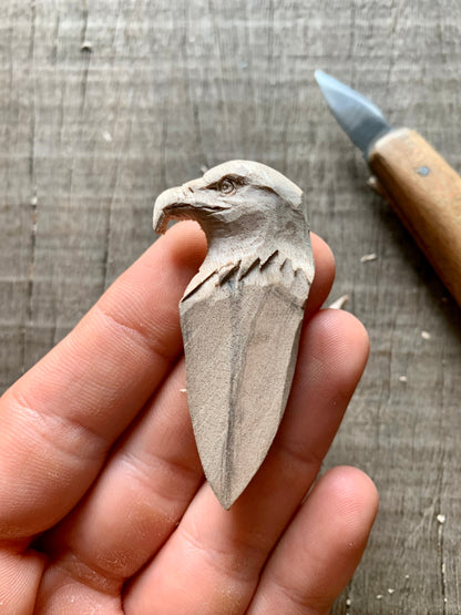 Eagle Head-Feather Pendant