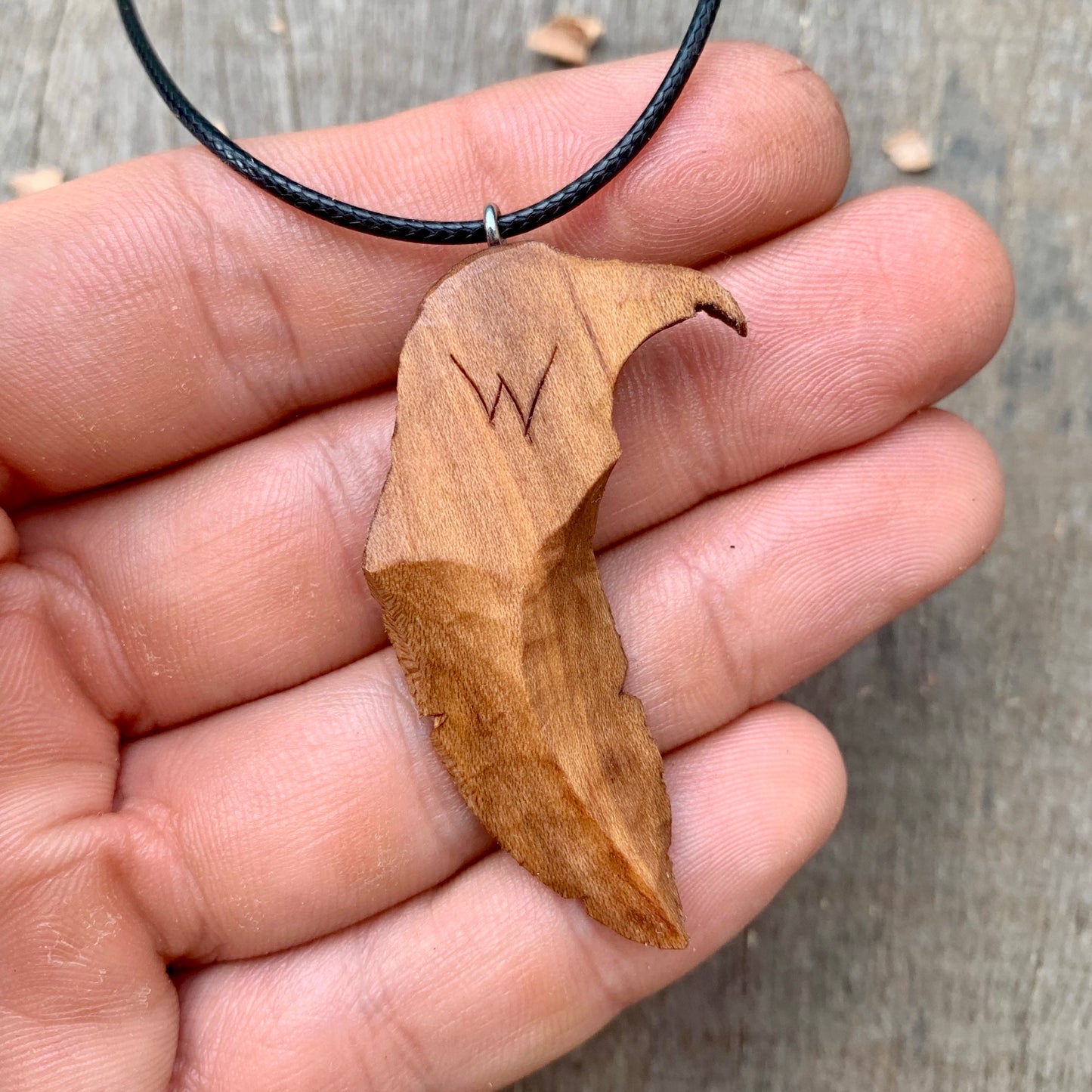 Hawk Head-Feather Pendant