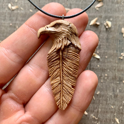 Eagle Head-Feather Pendant