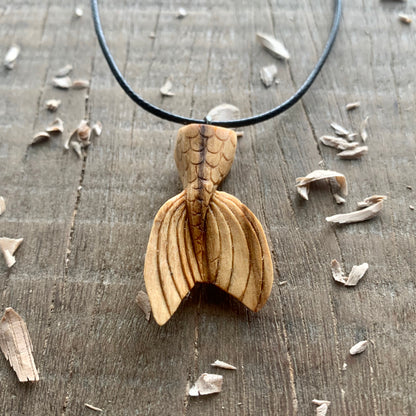 Siren's Tail Olive Wood Pendant