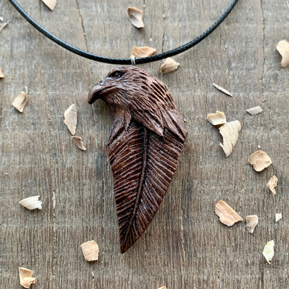 Eagle Head-Feather Pendant