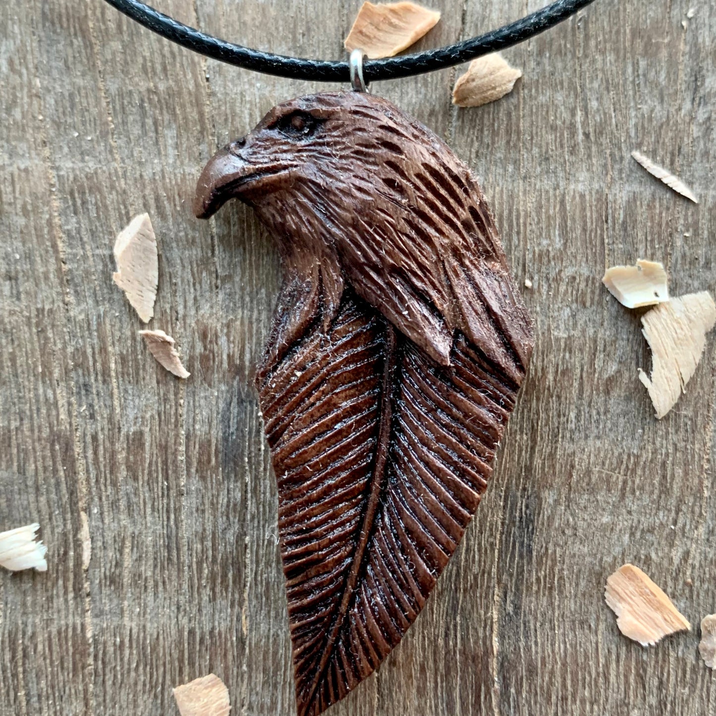 Eagle Head-Feather Pendant