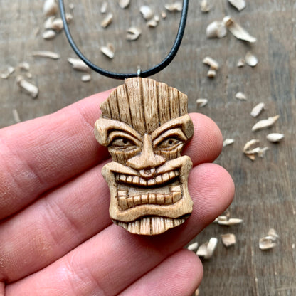 Walnut Wood Tiki Mask Pendant