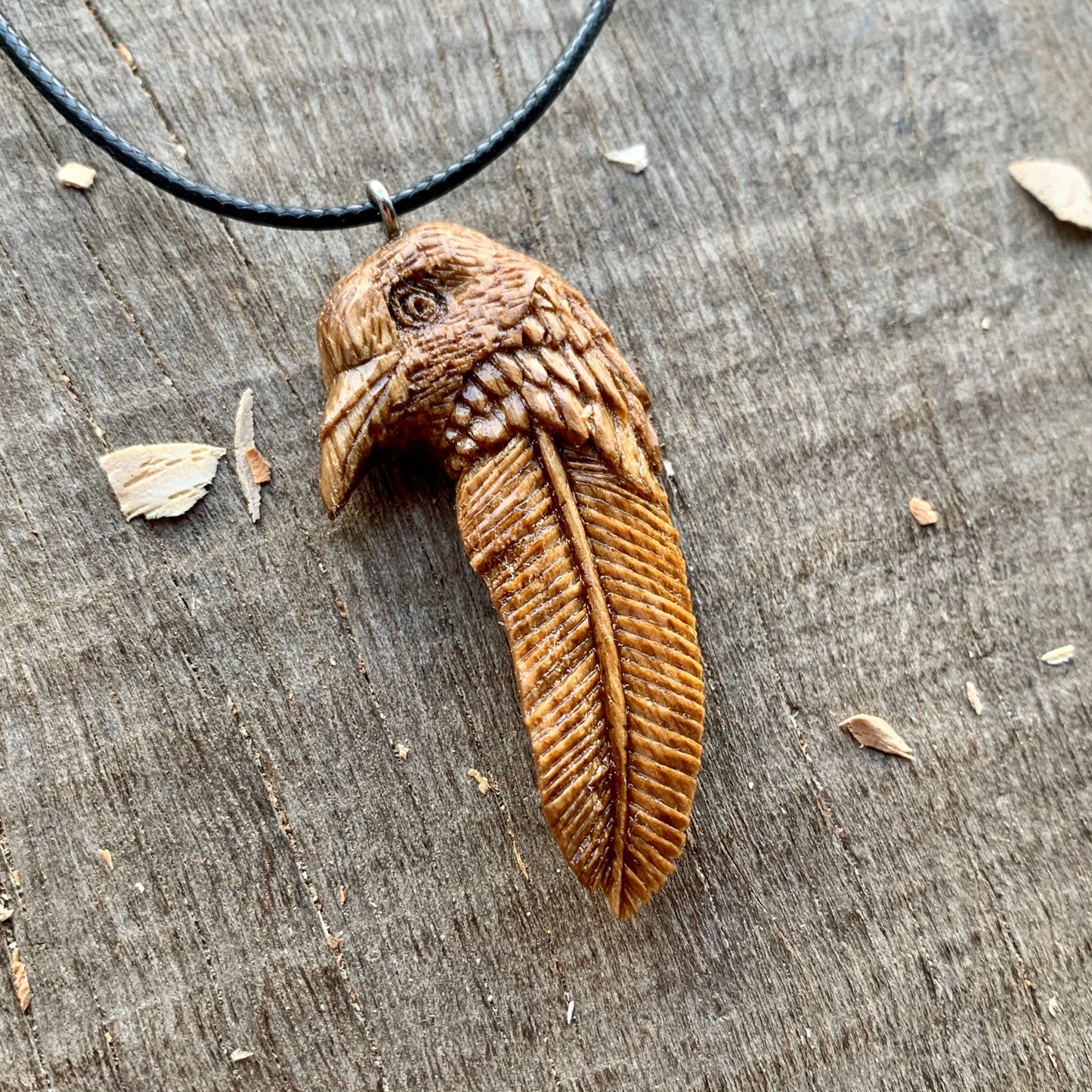 Pigeon Head-Feather Pendant