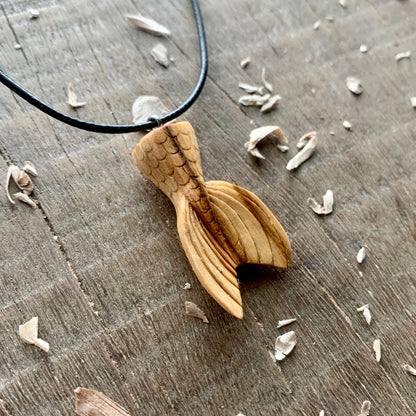 Siren's Tail Olive Wood Pendant