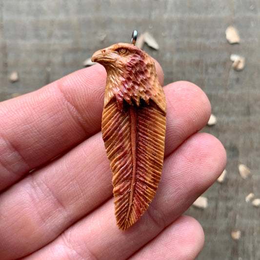 Hawk’s Head-Feather Pendant