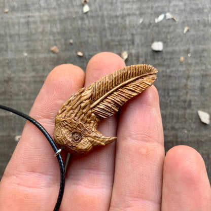 Pigeon Head-Feather Pendant