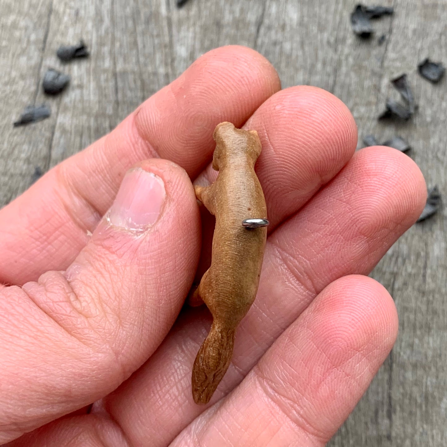 Hand Carved Fox Necklace, Walnut Wood Pendant