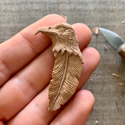 Hawk Head-Feather Pendant