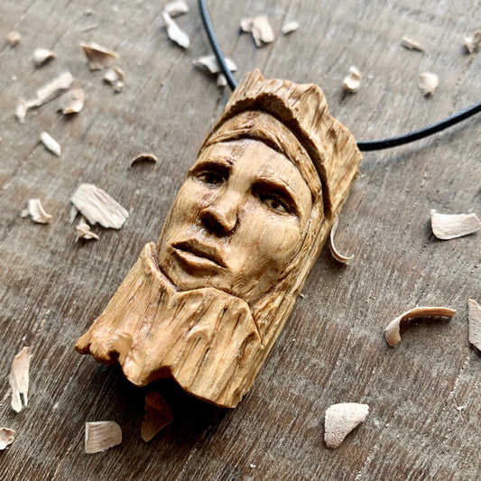 Oak Wood Female Spirit Pendant