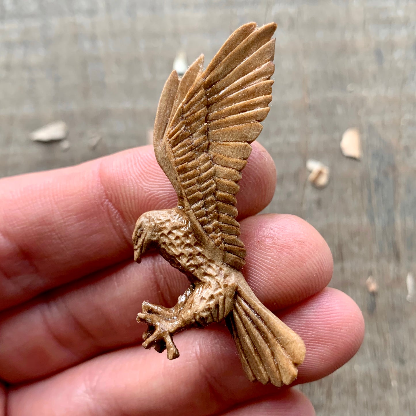 Flying Eagle Walnut Wood Pendant